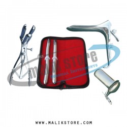 Hegar uterine dilator set 2pieces 13-14, 15-16, mathieu speculum, grave small, collin medium